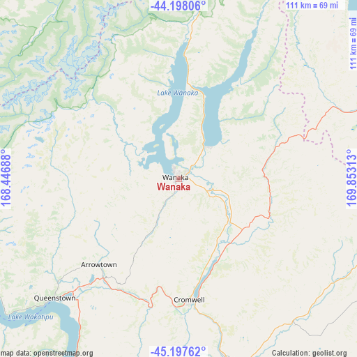 Wanaka on map