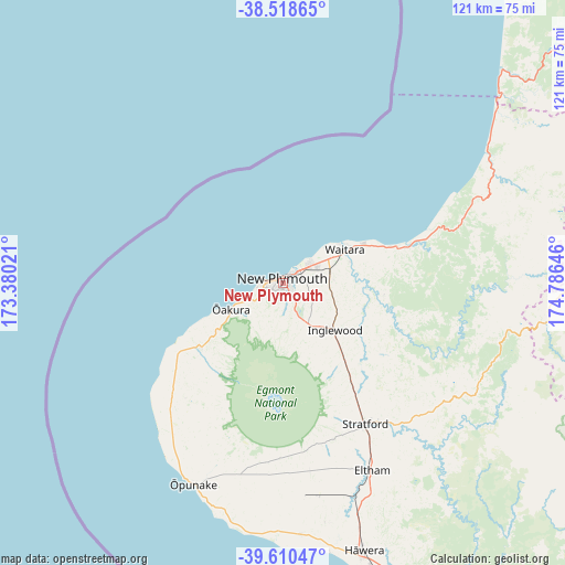 New Plymouth on map