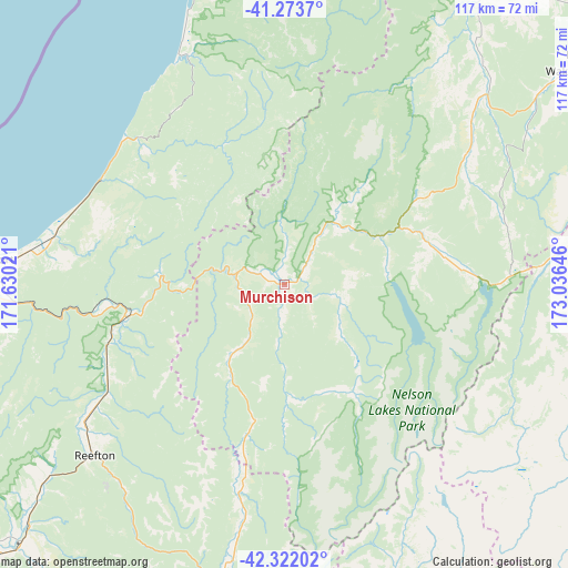 Murchison on map