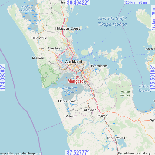 Mangere on map