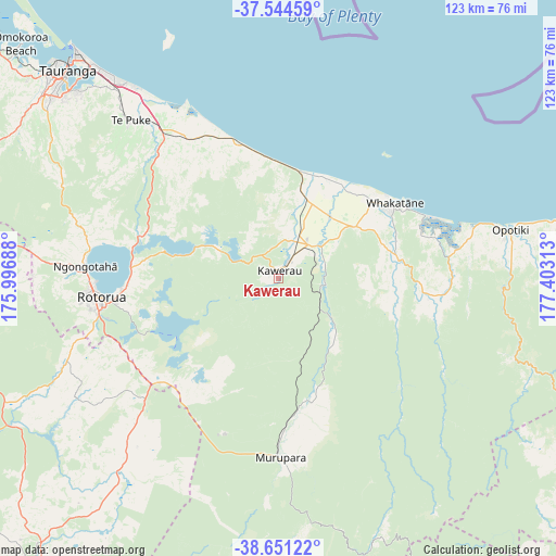 Kawerau on map