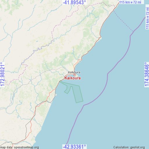 Kaikoura on map