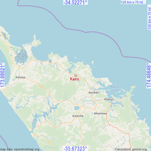 Kaeo on map