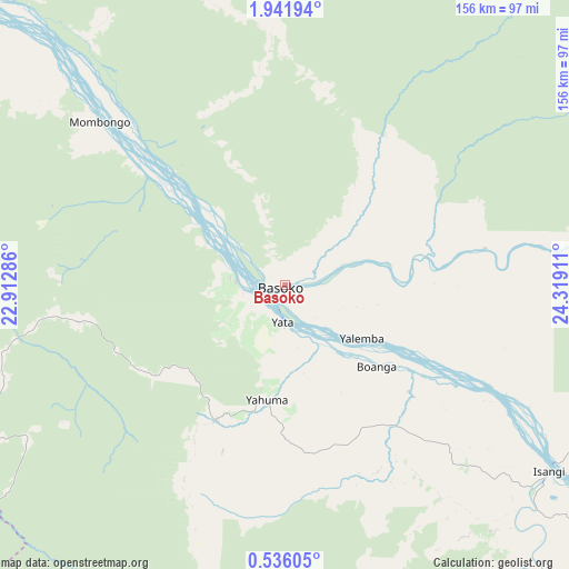 Basoko on map