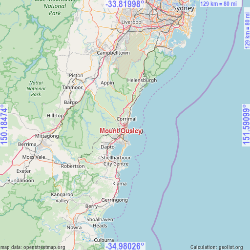 Mount Ousley on map