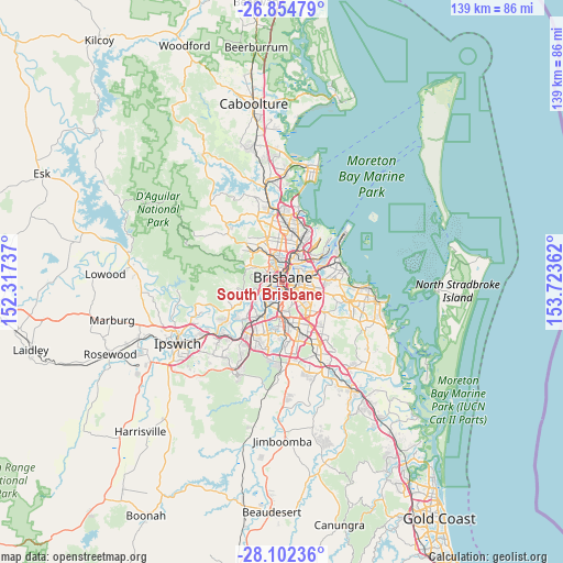 South Brisbane on map