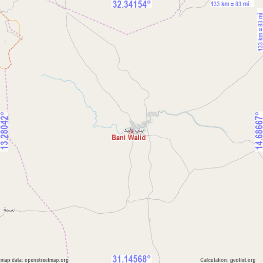 Bani Walid on map