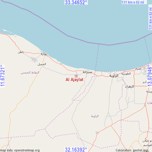 Al Ajaylat on map