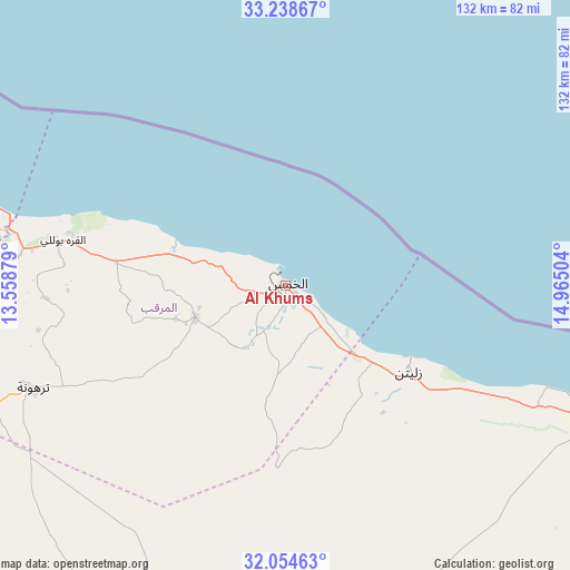 Al Khums on map