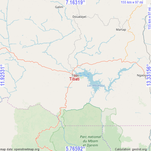 Tibati on map