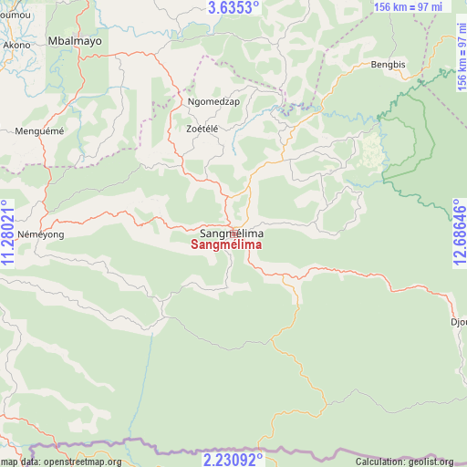 Sangmélima on map