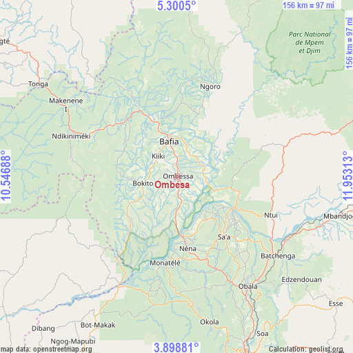 Ombésa on map