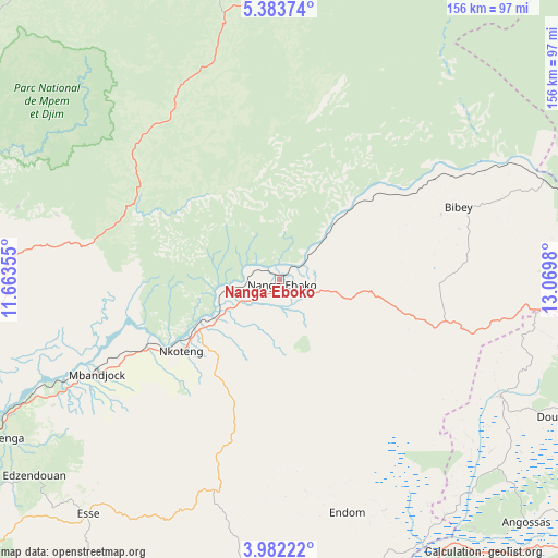 Nanga Eboko on map