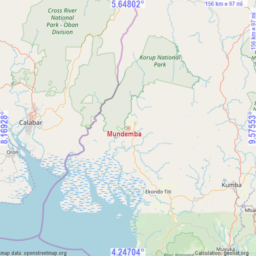 Mundemba on map