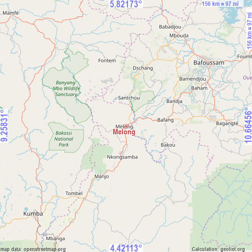 Melong on map