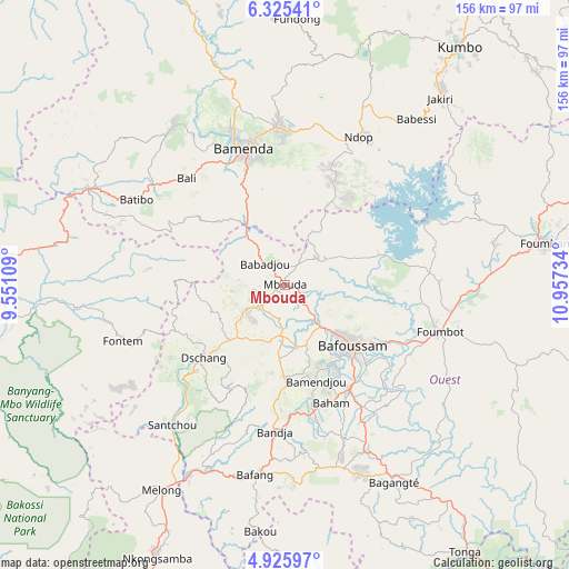Mbouda on map