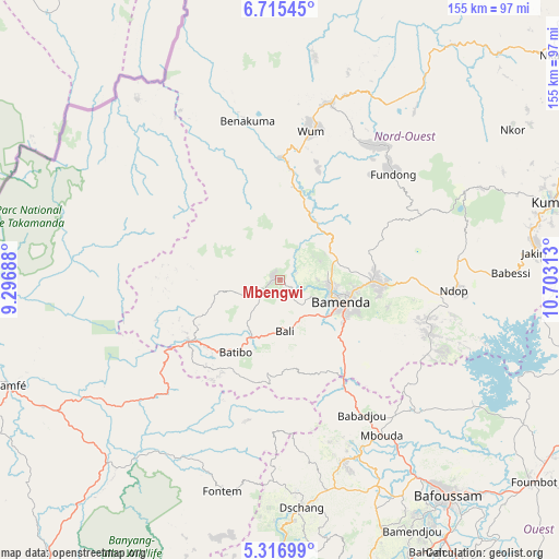 Mbengwi on map