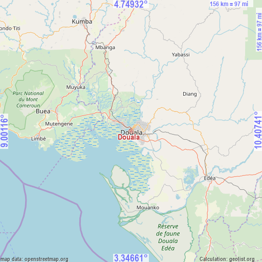 Douala on map