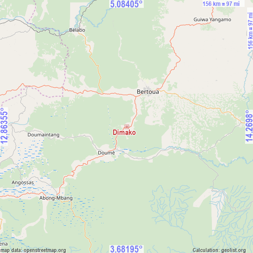 Dimako on map
