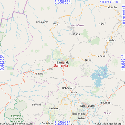 Bamenda on map