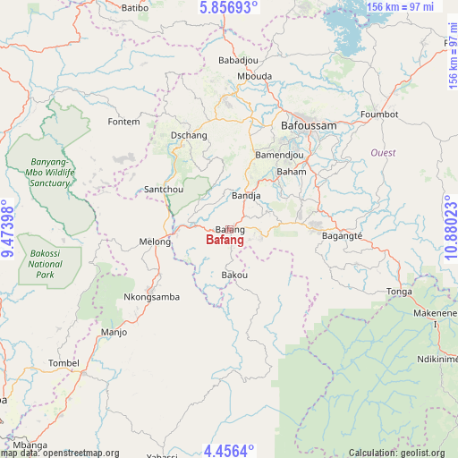 Bafang on map