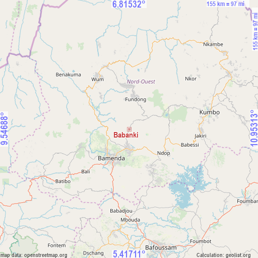 Babanki on map
