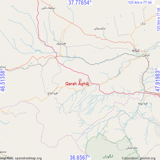 Qarah Āghāj on map