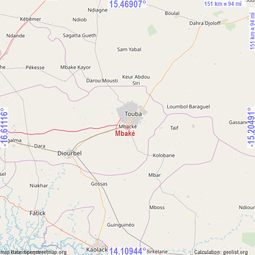 Mbaké on map