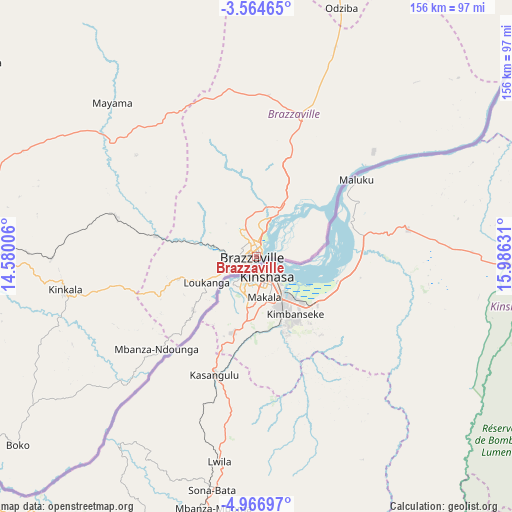 Brazzaville on map