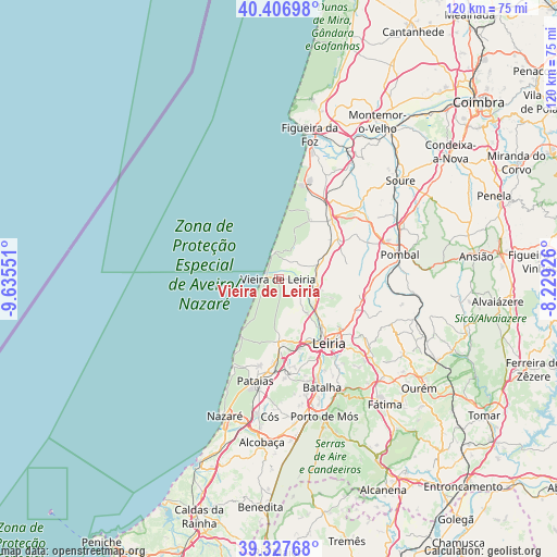 Vieira de Leiria on map