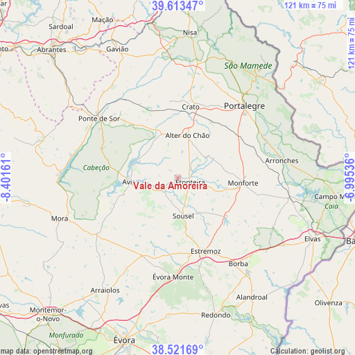 Vale da Amoreira on map