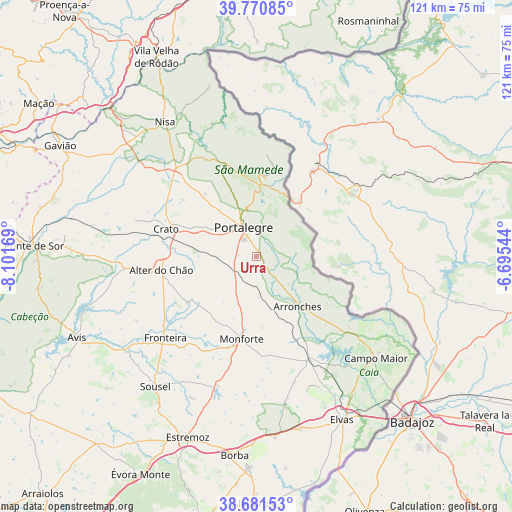 Urra on map