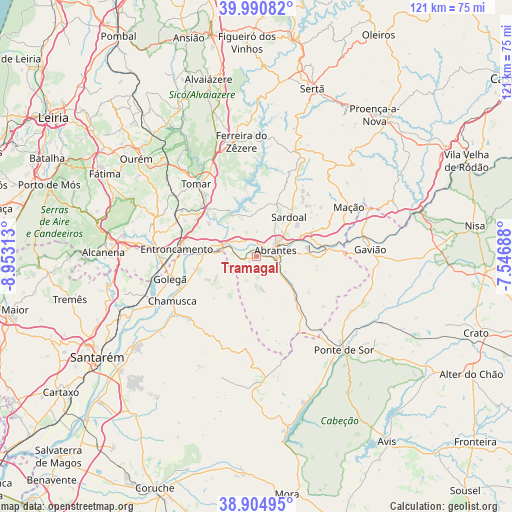 Tramagal on map