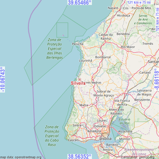 Silveira on map