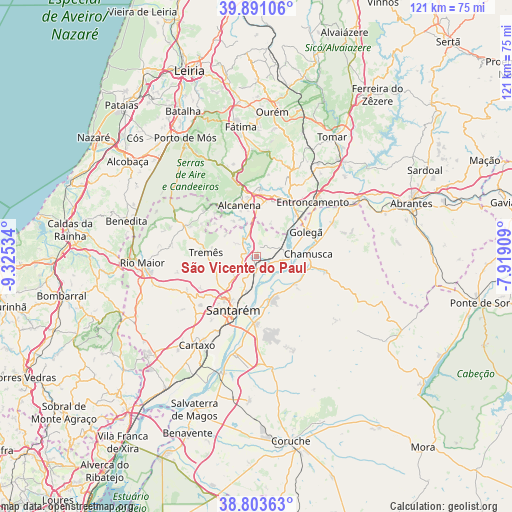 São Vicente do Paul on map