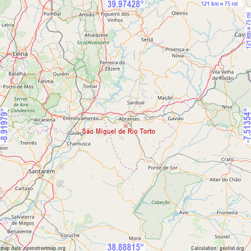 São Miguel de Rio Torto on map