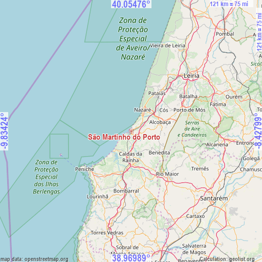 São Martinho do Porto on map