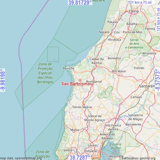 São Bartolomeu on map