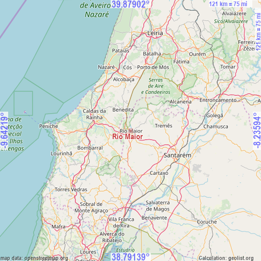 Rio Maior on map