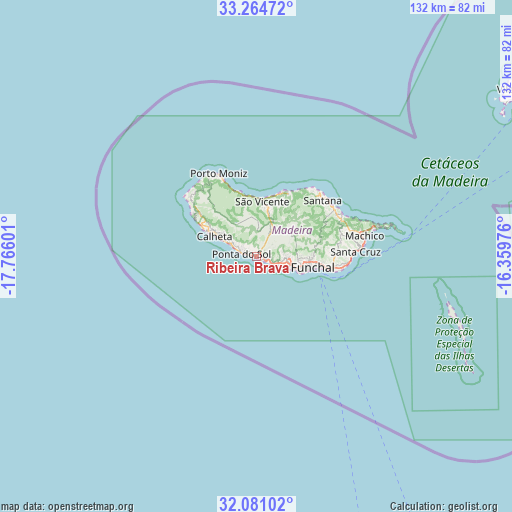 Ribeira Brava on map