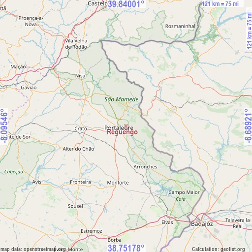 Reguengo on map