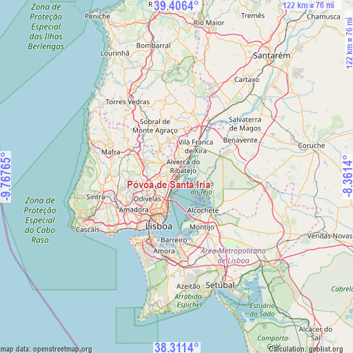 Póvoa de Santa Iria on map