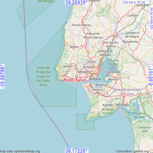 Porto Salvo on map