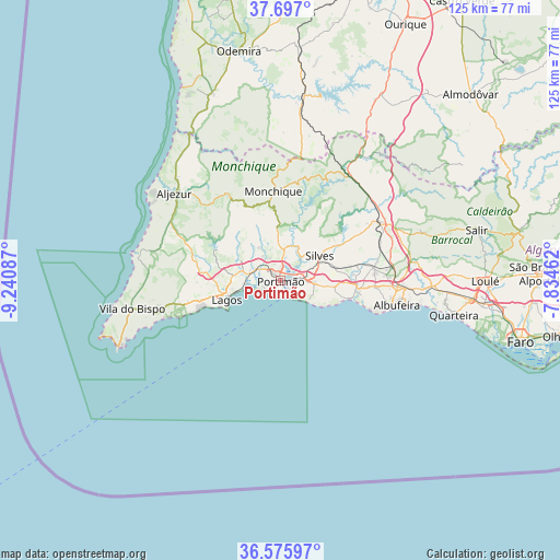 Portimão on map