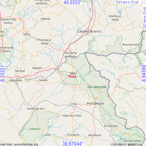 Nisa on map