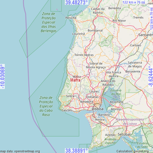 Mafra on map