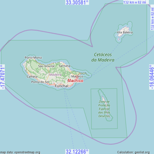 Machico on map