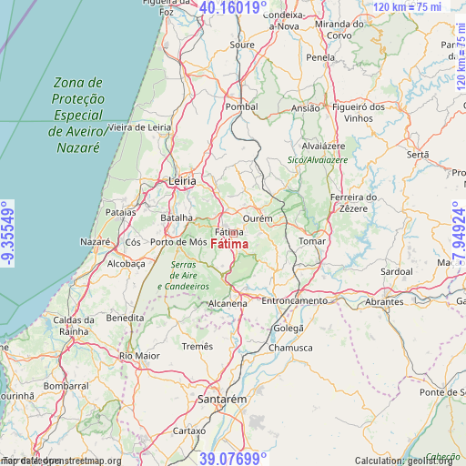 Fátima on map