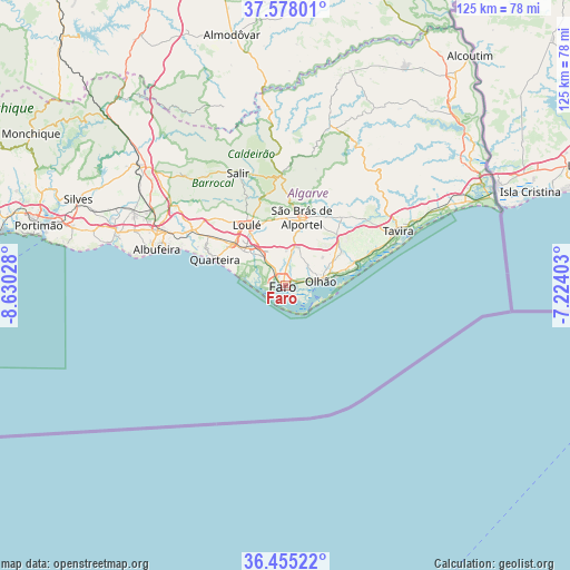 Faro on map