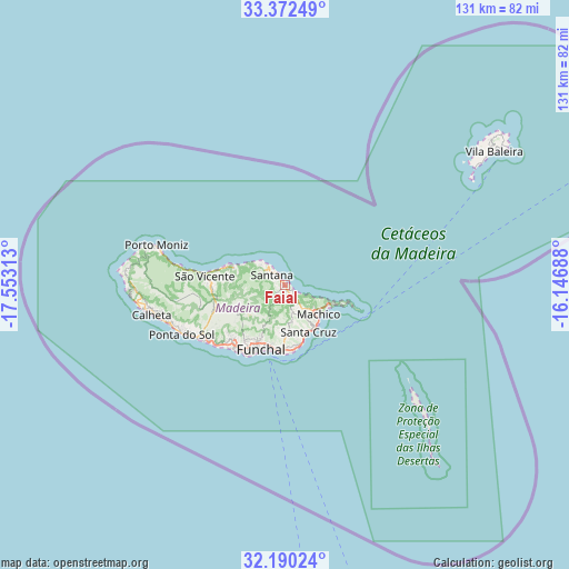 Faial on map